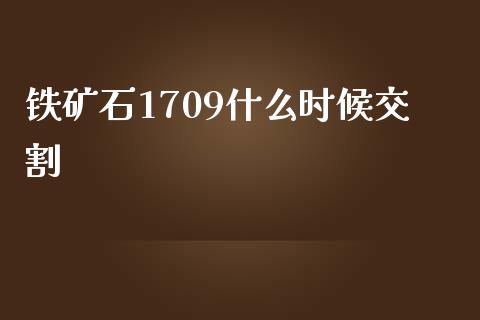 铁矿石1709什么时候交割_https://wap.yjjixie.cn_商业资讯_第1张