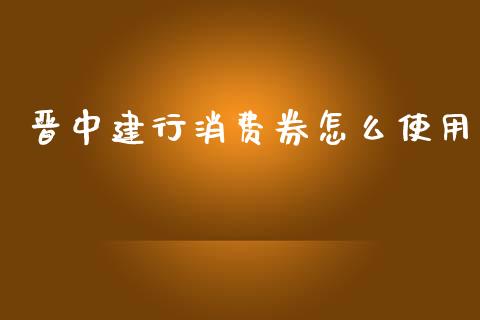 晋中建行消费券怎么使用_https://wap.yjjixie.cn_保险理财_第1张