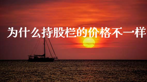 为什么持股栏的价格不一样_https://wap.yjjixie.cn_港股行情_第1张