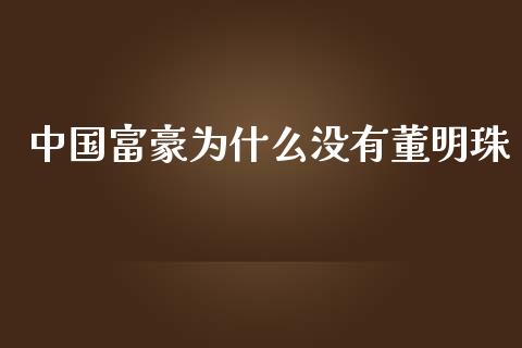中国富豪为什么没有董明珠_https://wap.yjjixie.cn_商业资讯_第1张