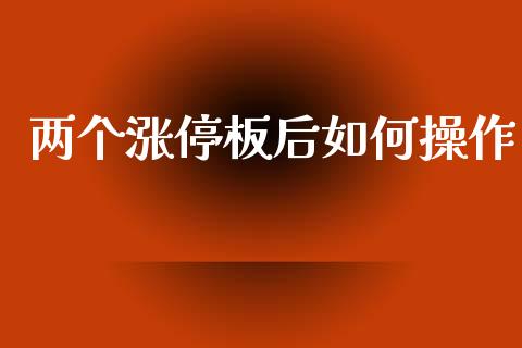 两个涨停板后如何操作_https://wap.yjjixie.cn_保险理财_第1张