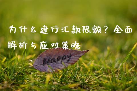 为什么建行汇款限额？全面解析与应对策略_https://wap.yjjixie.cn_证券市场_第1张