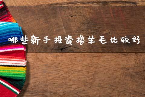 哪些新手投资撸羊毛比较好_https://wap.yjjixie.cn_保险理财_第1张