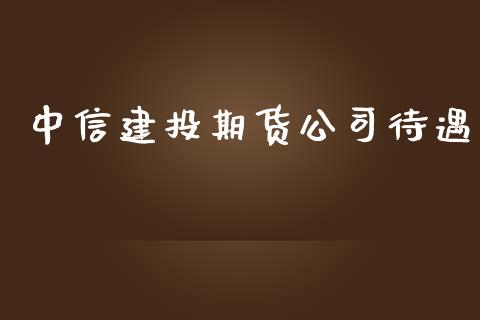 中信建投期货公司待遇_https://wap.yjjixie.cn_保险理财_第1张