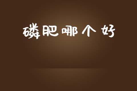 磷肥哪个好_https://wap.yjjixie.cn_商业资讯_第1张