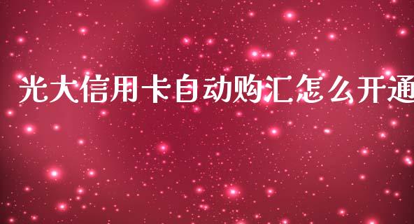 光大信用卡自动购汇怎么开通_https://wap.yjjixie.cn_商业资讯_第1张
