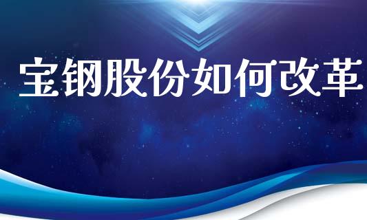 宝钢股份如何改革_https://wap.yjjixie.cn_证券市场_第1张