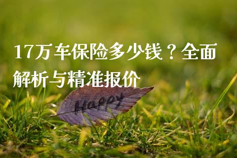 17万车保险多少钱？全面解析与精准报价_https://wap.yjjixie.cn_港股行情_第1张