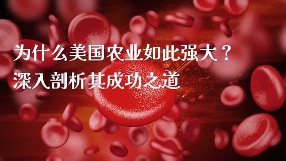 为什么美国农业如此强大？深入剖析其成功之道_https://wap.yjjixie.cn_保险理财_第1张