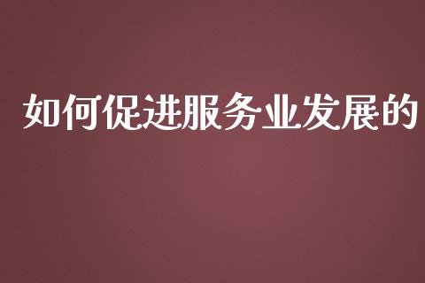 如何促进服务业发展的_https://wap.yjjixie.cn_港股行情_第1张