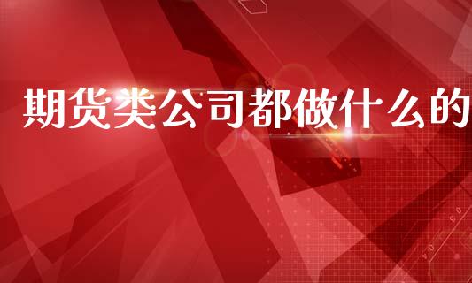 期货类公司都做什么的_https://wap.yjjixie.cn_保险理财_第1张
