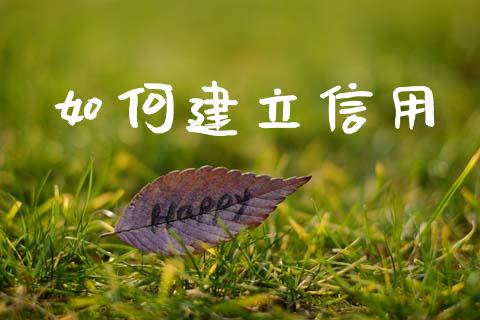 如何建立信用_https://wap.yjjixie.cn_证券市场_第1张
