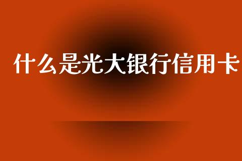 什么是光大银行信用卡_https://wap.yjjixie.cn_保险理财_第1张