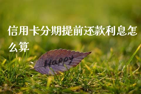 信用卡分期提前还款利息怎么算_https://wap.yjjixie.cn_商业资讯_第1张