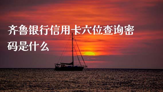 齐鲁银行信用卡六位查询密码是什么_https://wap.yjjixie.cn_商业资讯_第1张