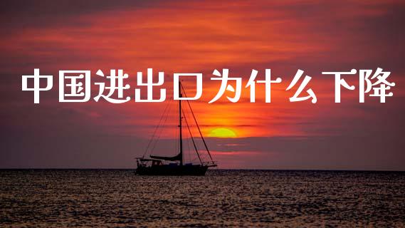 中国进出口为什么下降_https://wap.yjjixie.cn_证券市场_第1张