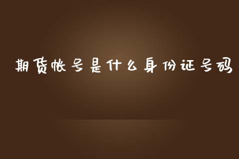 期货帐号是什么身份证号码_https://wap.yjjixie.cn_证券市场_第1张
