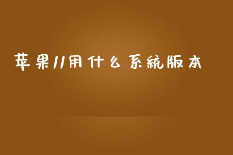 苹果11用什么系统版本_https://wap.yjjixie.cn_证券市场_第1张