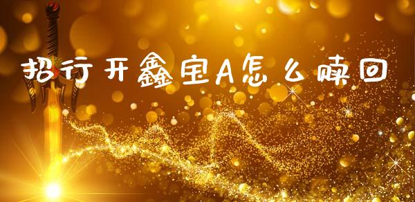 招行开鑫宝A怎么赎回_https://wap.yjjixie.cn_商业资讯_第1张
