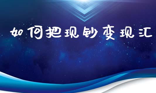 如何把现钞变现汇_https://wap.yjjixie.cn_证券市场_第1张