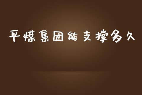 平煤集团能支撑多久_https://wap.yjjixie.cn_商业资讯_第1张