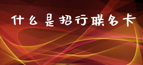 什么是招行联名卡_https://wap.yjjixie.cn_商业资讯_第1张