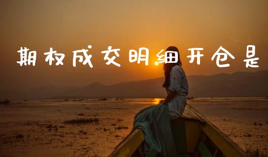 期权成交明细开仓是_https://wap.yjjixie.cn_商业资讯_第1张