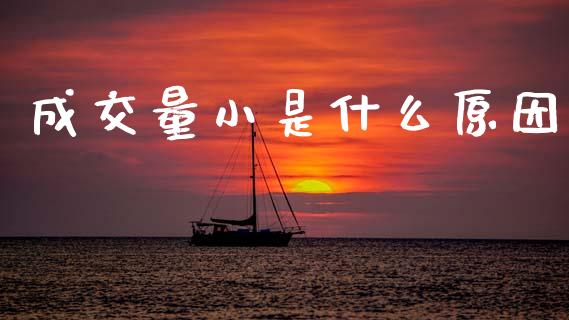 成交量小是什么原因_https://wap.yjjixie.cn_证券市场_第1张