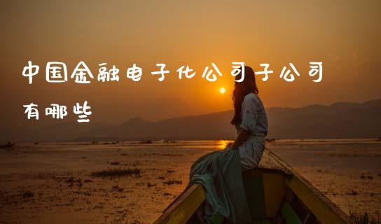 中国金融电子化公司子公司有哪些_https://wap.yjjixie.cn_保险理财_第1张