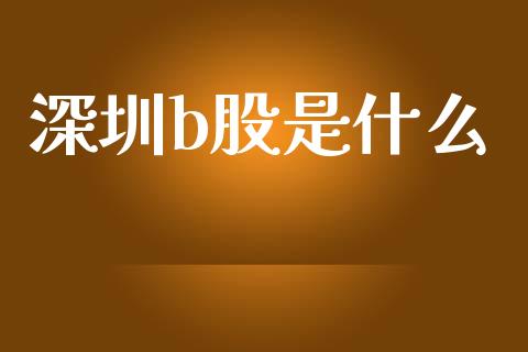 深圳b股是什么_https://wap.yjjixie.cn_证券市场_第1张
