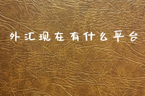 外汇现在有什么平台_https://wap.yjjixie.cn_港股行情_第1张