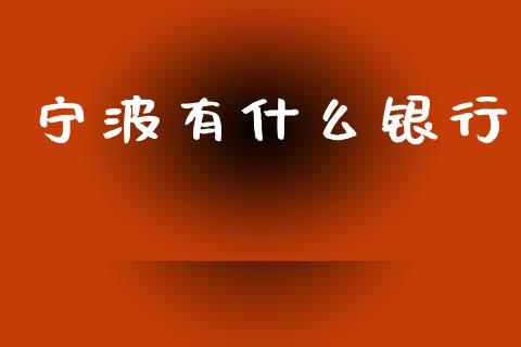 宁波有什么银行_https://wap.yjjixie.cn_港股行情_第1张