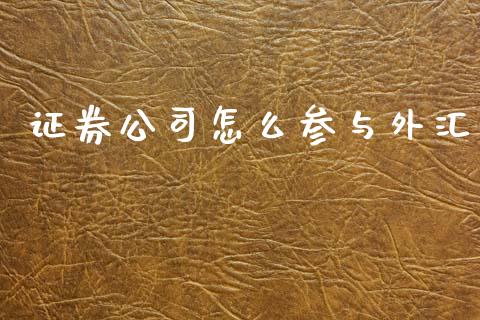 证券公司怎么参与外汇_https://wap.yjjixie.cn_证券市场_第1张