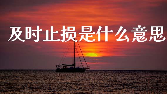 及时止损是什么意思_https://wap.yjjixie.cn_证券市场_第1张