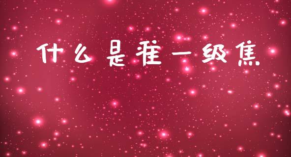 什么是准一级焦_https://wap.yjjixie.cn_证券市场_第1张