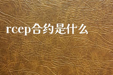 rcep合约是什么_https://wap.yjjixie.cn_港股行情_第1张