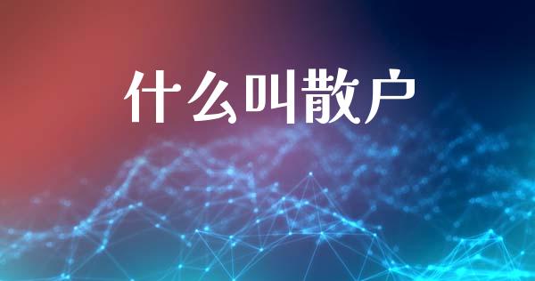 什么叫散户_https://wap.yjjixie.cn_商业资讯_第1张