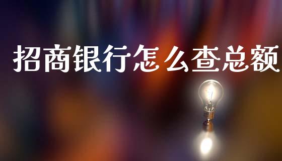 招商银行怎么查总额_https://wap.yjjixie.cn_保险理财_第1张