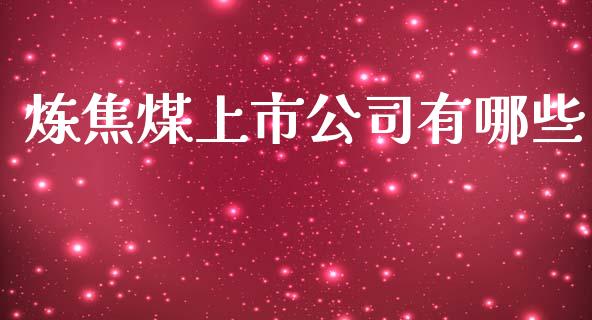 炼焦煤上市公司有哪些_https://wap.yjjixie.cn_保险理财_第1张