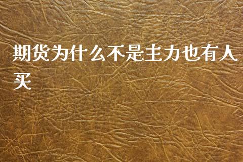 期货为什么不是主力也有人买_https://wap.yjjixie.cn_商业资讯_第1张