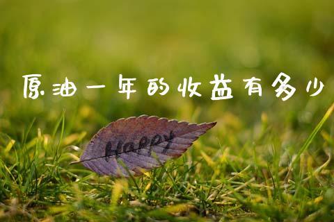 原油一年的收益有多少_https://wap.yjjixie.cn_港股行情_第1张