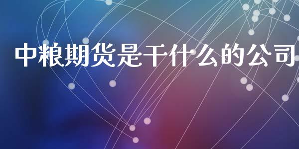 中粮期货是干什么的公司_https://wap.yjjixie.cn_证券市场_第1张