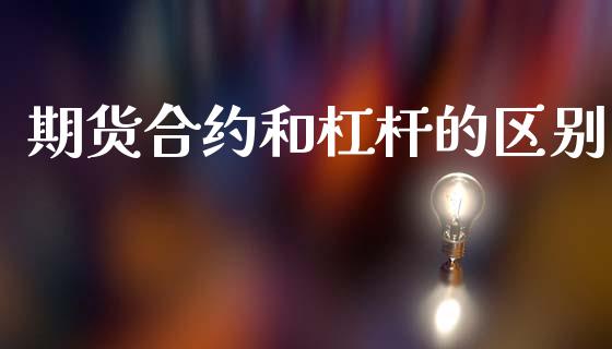 期货合约和杠杆的区别_https://wap.yjjixie.cn_保险理财_第1张