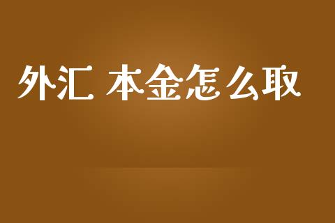 外汇 本金怎么取_https://wap.yjjixie.cn_商业资讯_第1张