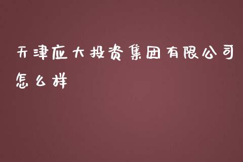 天津应大投资集团有限公司怎么样_https://wap.yjjixie.cn_保险理财_第1张