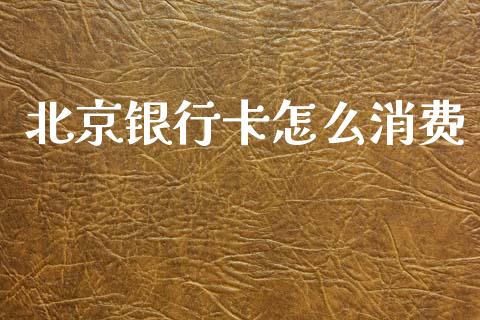 北京银行卡怎么消费_https://wap.yjjixie.cn_证券市场_第1张