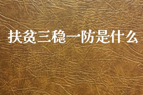 扶贫三稳一防是什么_https://wap.yjjixie.cn_港股行情_第1张