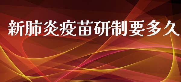 新肺炎疫苗研制要多久_https://wap.yjjixie.cn_港股行情_第1张