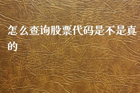 怎么查询股票代码是不是真的_https://wap.yjjixie.cn_保险理财_第1张