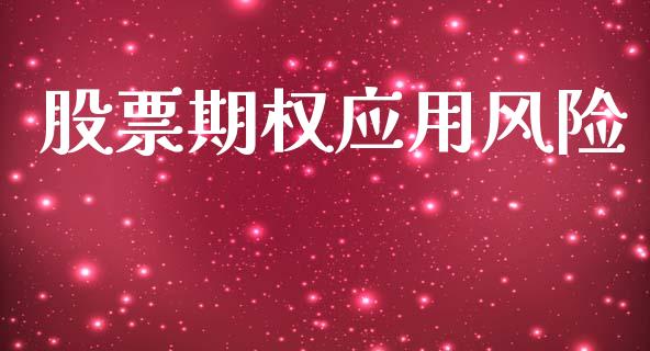 股票期权应用风险_https://wap.yjjixie.cn_证券市场_第1张